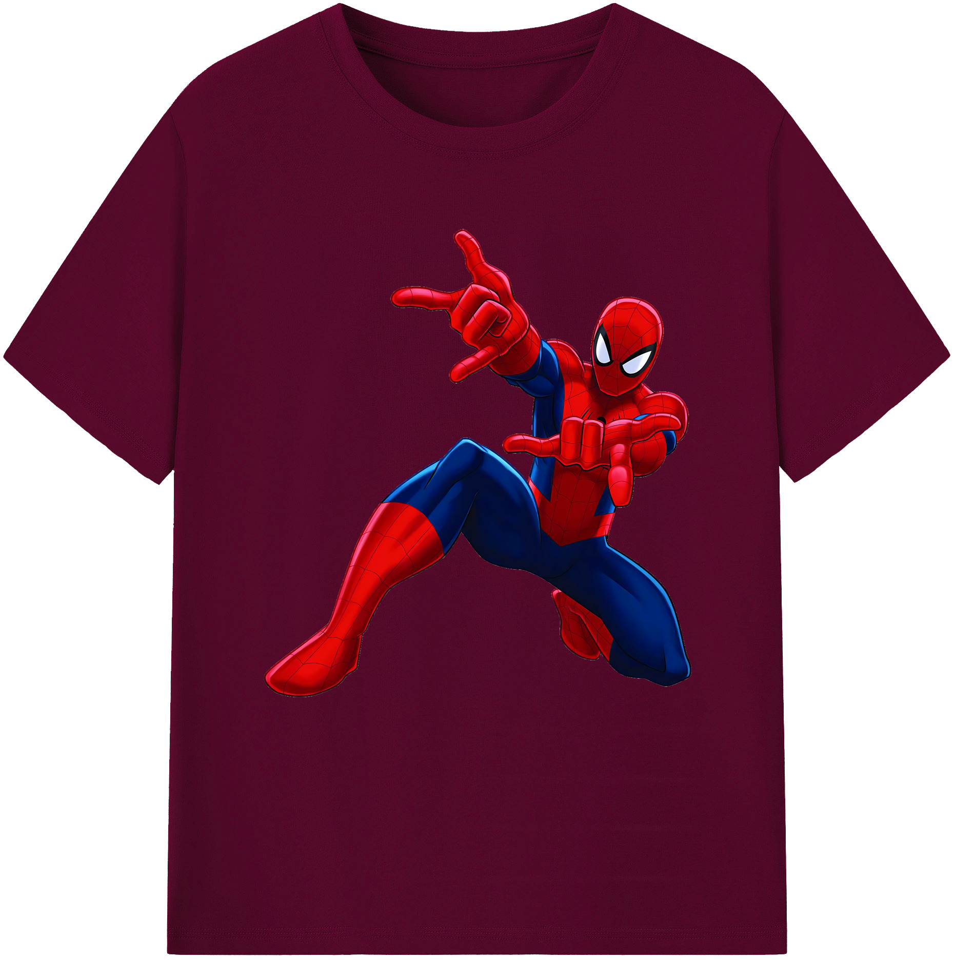 （画像用） Spider Man スパイダーマン レディースカジュアルプリントTシャツ（綿100％）